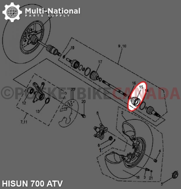 Axle Dust Cover - ATV/UTV, Hisun, 400-800cc - 70A4380 - PBC3408F1