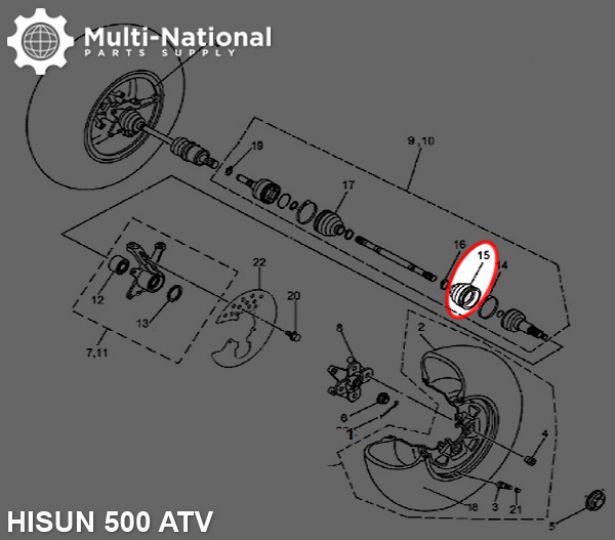 Axle Dust Cover - ATV/UTV, Hisun, 400-800cc - 70A4380 - PBC3408F1