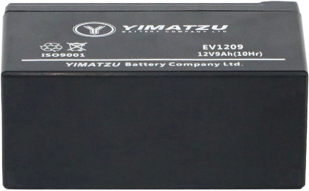 Battery - EV1209, 12V 9.0AH, Yimatzu, T2 Terminals - BATEV12009T2 - PBC106EF1