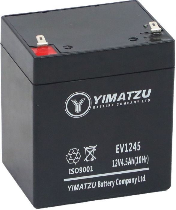 Battery - EV1245, 12V 4.5AH, Yimatzu, T1 Terminals - BATEV120045T1 - PBC92EF1