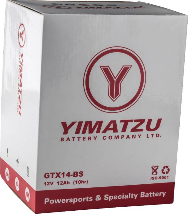 Battery - GTX14-BS Yimatzu, AGM, Maintenance Free - BATMF1214BS - PBC176EF1