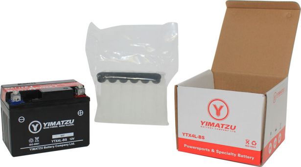 Battery - GTX4L-BS Yimatzu, AGM, Maintenance Free - PBCBATMFF1