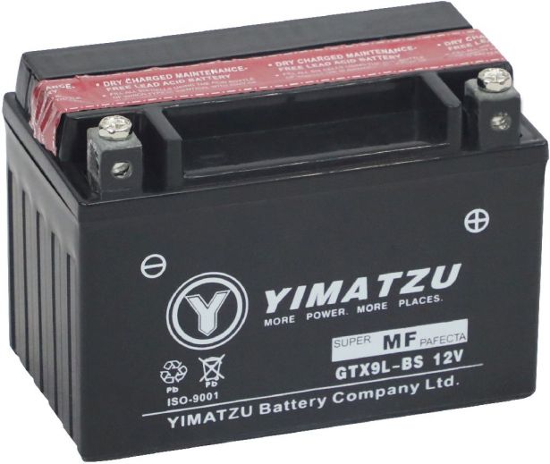 Battery - GTX9L-BS Yimatzu, AGM, Maintenance Free - PBCBATMF1F1