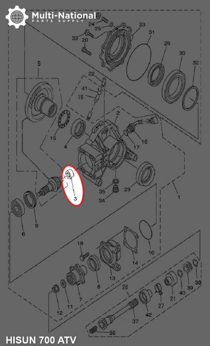 Bearing - 223013, 30x22x13, ATV, Hisun, 500-800cc, 1pc - BRG223013 - PBC212F1