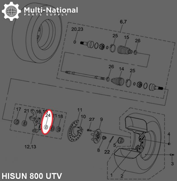 Bushing - 30x38x10.5, 400cc, 500cc, 700cc, 800cc Hisun - BSH303810 - PBC145F1