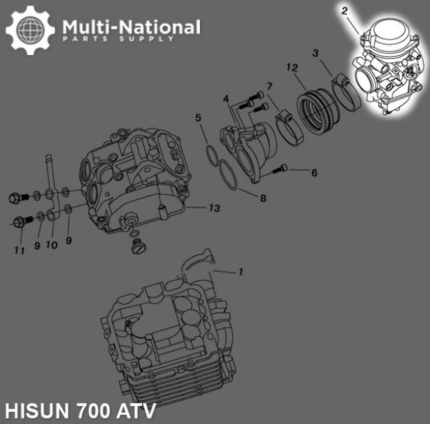 Carburetor - 42mm, Mikuni, 700cc, Hisun, PD42J - 80A8174 - PBC1024F1