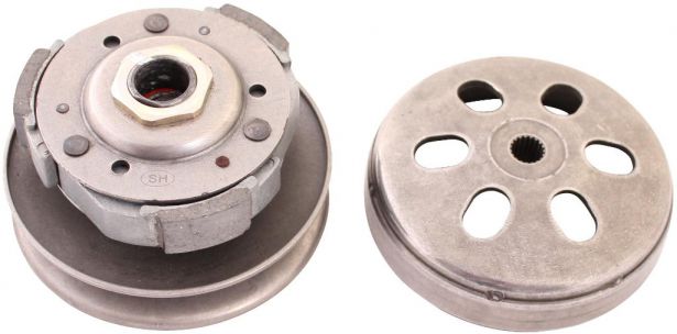 Clutch - Drive Pulley with Clutch Bell, GY6, 125cc to 150cc, 19 Spline - 30A3711 - PBC1257F1