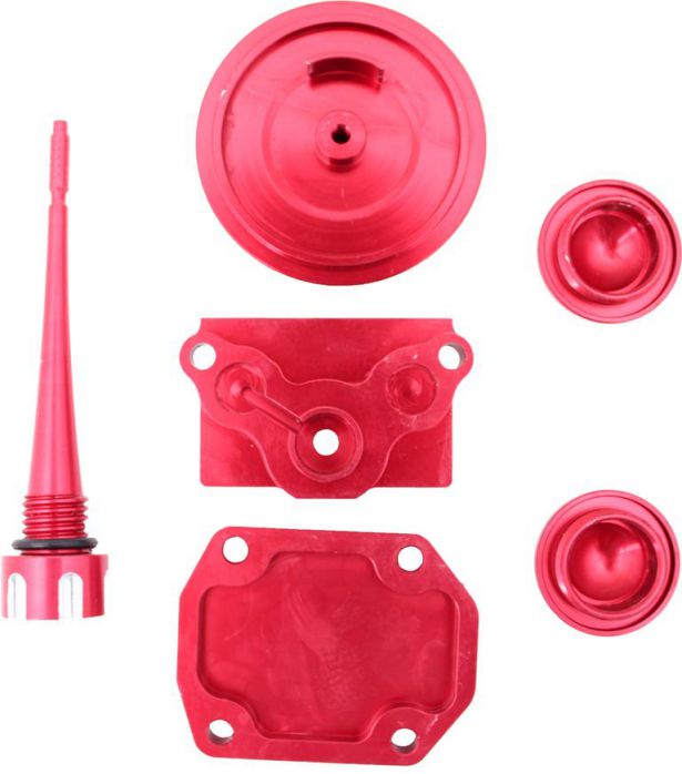 Cylinder Head Cover Set - 125cc, CNC, Performance, 6pc, Red - 20A2610RD - PBC1623F1
