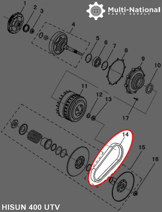 Drive Belt - Long Case, 854-30.1-28, Hisun, 400cc, ATV/UTV - 30A7540 - PBC1458F1