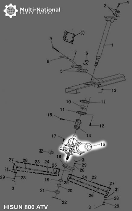 Electrical Power Steering - ATV, Hisun, 800cc - 30A6080 - PBC2082F1