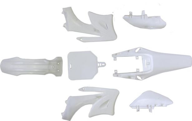 Plastic Set - 50cc to 150cc, Dirt Bike, White (7pcs) - 70D7110WT - PBC653F1