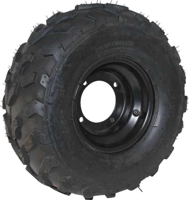Rim and Tire Set - 16x8-7 Tire, 4 Bolt, Black Rim, ATV, Left Side - PBC40A4100F1