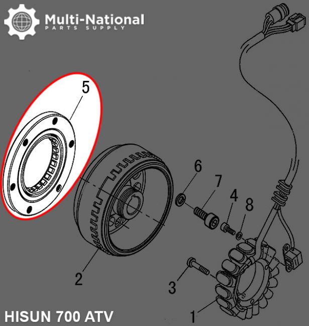 Starter Clutch - Overrunning Starter Bypass, 500-700cc, Hisun, ATV - 30A0250 - PBC1336F1