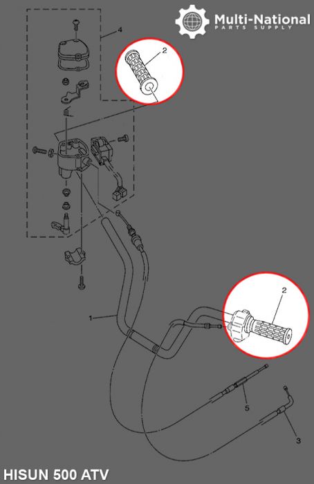 Throttle Grips - ATV, Hisun, 400-800cc (2pc) - 70D1882 - PBC2726F1