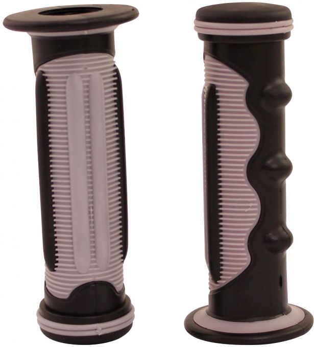 Throttle Grips - Finger Grooves, Gray - 70D1855GY - PBC2729F1