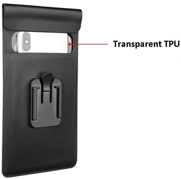 Touchscreen_Cell_Phone_Mount_ _Mobile_Phone_Holder_Up_to_6_Inch_Devices_Black_Pouch__Ratchet_Strap_3