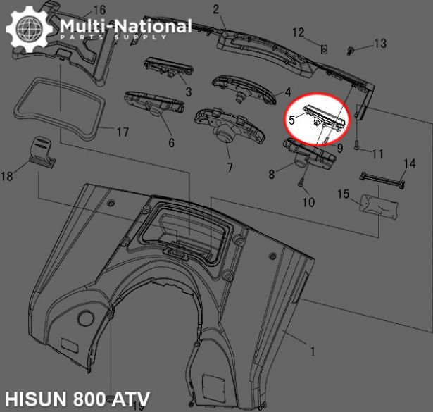 Turn Signal Light - Rear, Left, ATV, Hisun, 800cc - 70A7480 - PBC3089F1