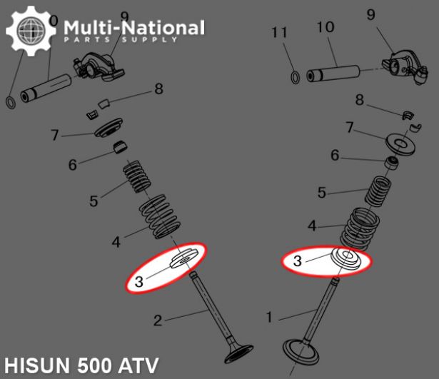 Valve Spring Plate - Hisun, 400-500cc, ATV/UTV - 20A2340 - PBC1612F1