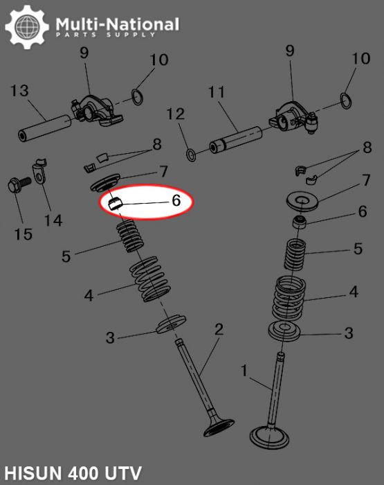 Valve Stem Seal - Hisun, 400-500cc, ATV/UTV - 20A2240 - PBC1560F1