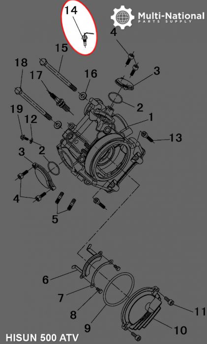 Water Temperature Warning Switch - Hisun, 400-700cc, ATV/UTV - 20A7441 - PBC1514F1
