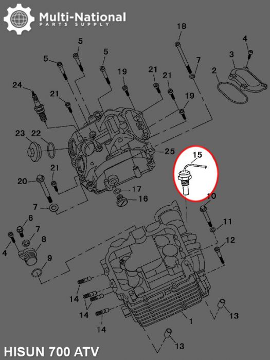 Water Temperature Warning Switch - Hisun, 400-700cc, ATV/UTV - 20A7441 - PBC1514F1