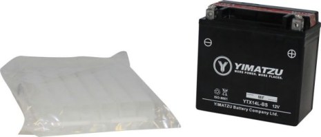 Battery - GTX14L-BS Yimatzu, AGM, Maintenance Free - BATMF1214L - PBC117EF1