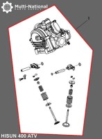 Cylinder Head Assembly - ATV, Hisun, 400cc - 20A8877 - PBC1692F1