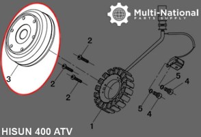 Magneto Cylinder - 400cc, Hisun, ATV - 30A9540 - PBC2081F1