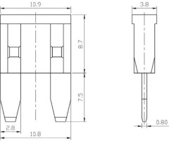 Mini Fuse - 5A, Tan (10pcs) - 60A9114 - PBC2381F1