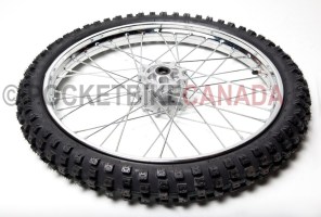 70/100-19 YuanXing DOT B0 Tire & Chrome Wheel with Chrome Spokes for DirtBike - G2080023